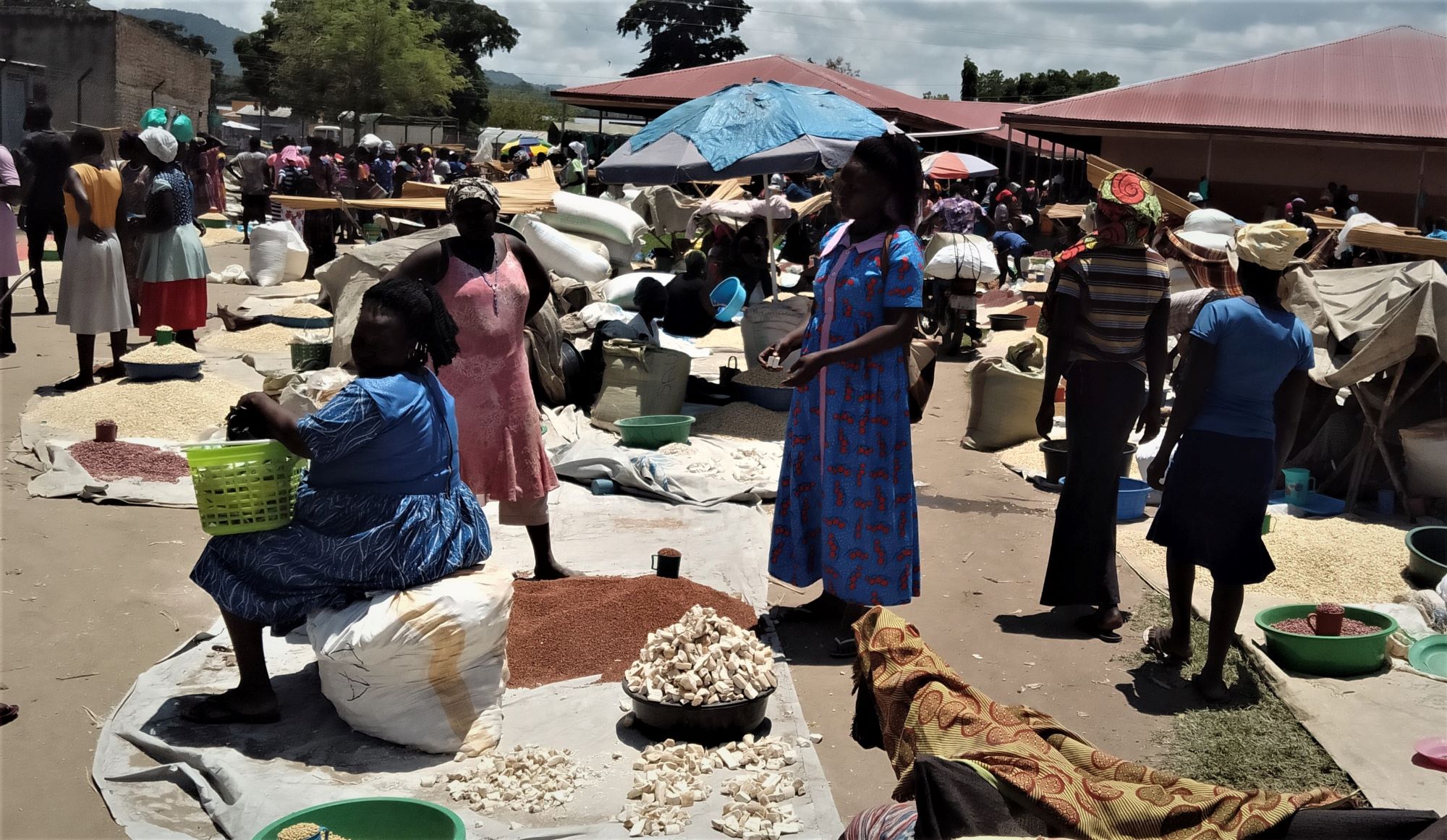 Some of the vendors at the Laropi market in Moyo district. Metedio Iceta